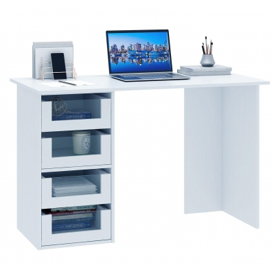 Компьютерный стол с 4 ящиками Прайм-42 белый